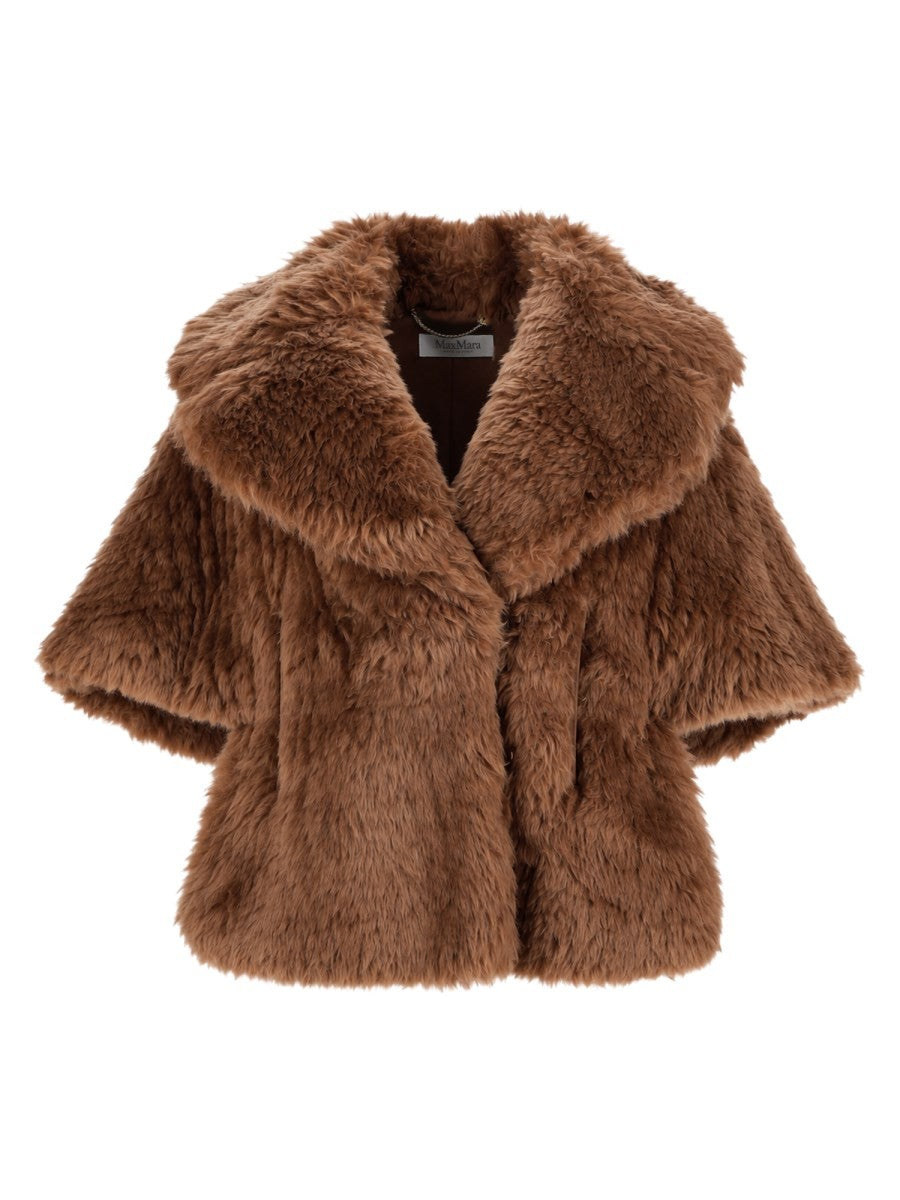 Max Mara Women's Wool Dalla Texture Soffice Cape Beige