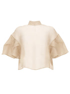 Max Mara Women's Organza Silk Cape Beige, view 3