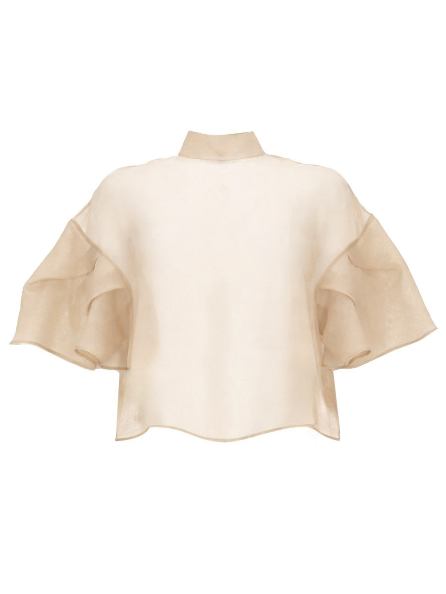 Max Mara Women's Cappa in Organza DI Seta Beige
