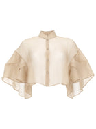 Max Mara Women's Organza Silk Cape Beige