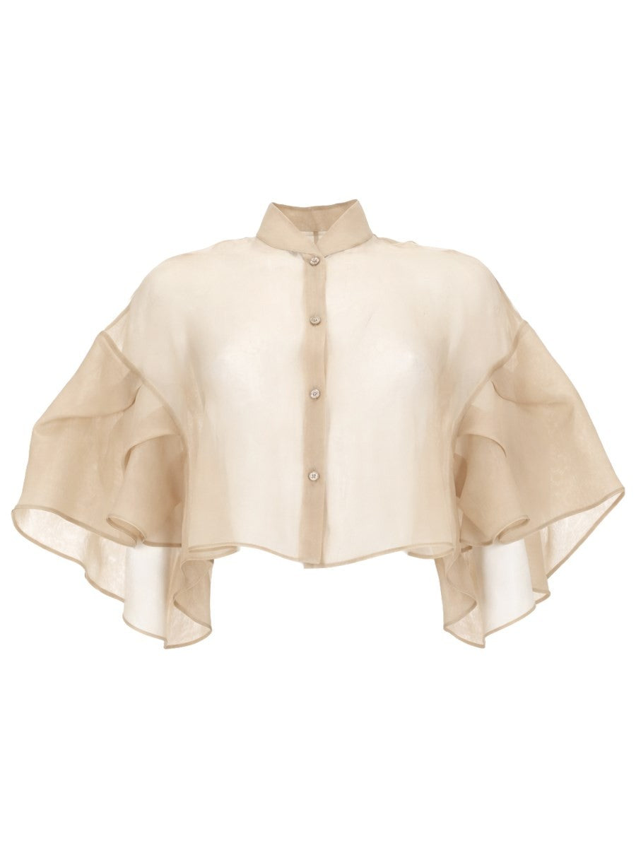 Max Mara Women's Cappa in Organza DI Seta Beige