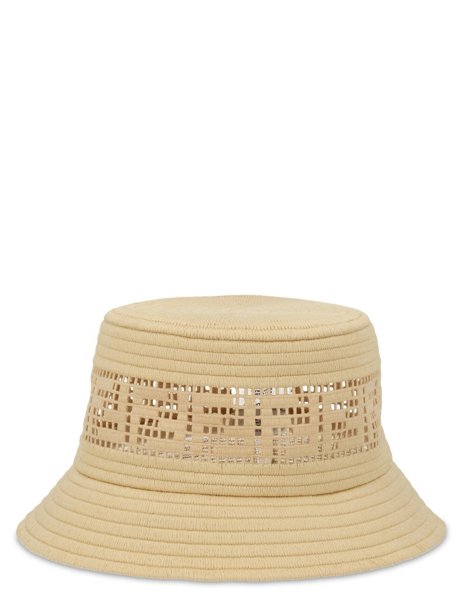 Fendi Women's Cappello Bucket in Rafia Beige