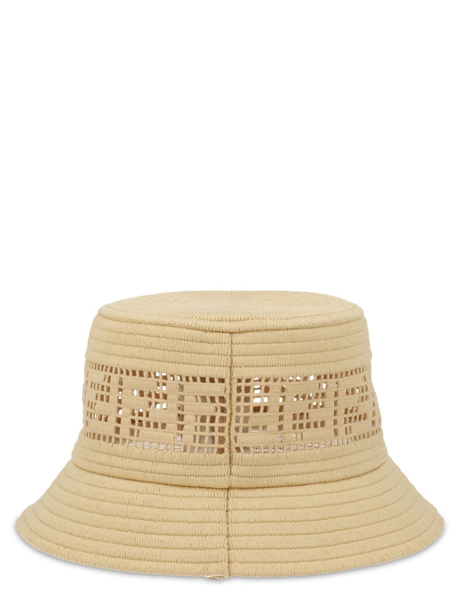 Fendi Women's Cappello Bucket in Rafia Beige