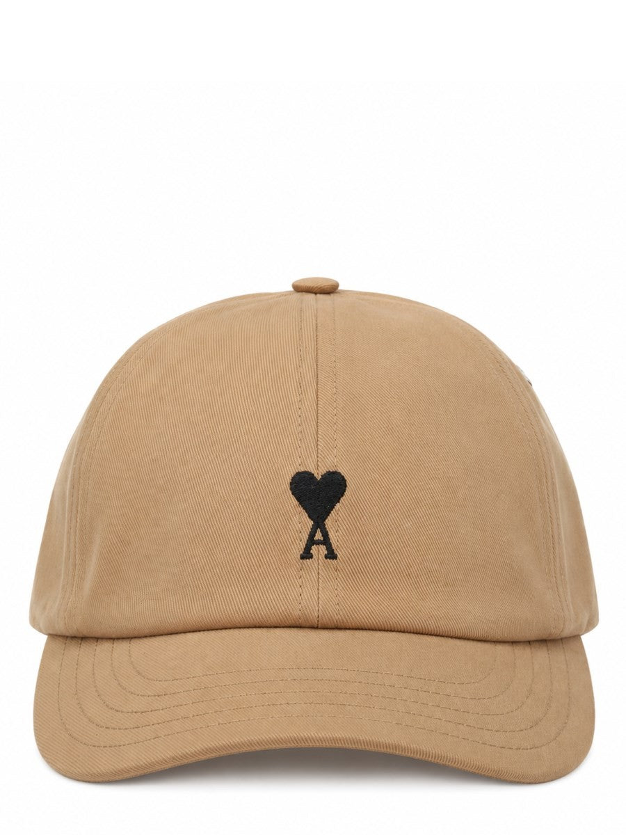 Ami Paris Unisex Baseball Cap Ami DE Coeur Beige