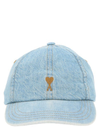 Ami Paris Unisex Cappello Da Baseball Con Ami De Cœur Blue