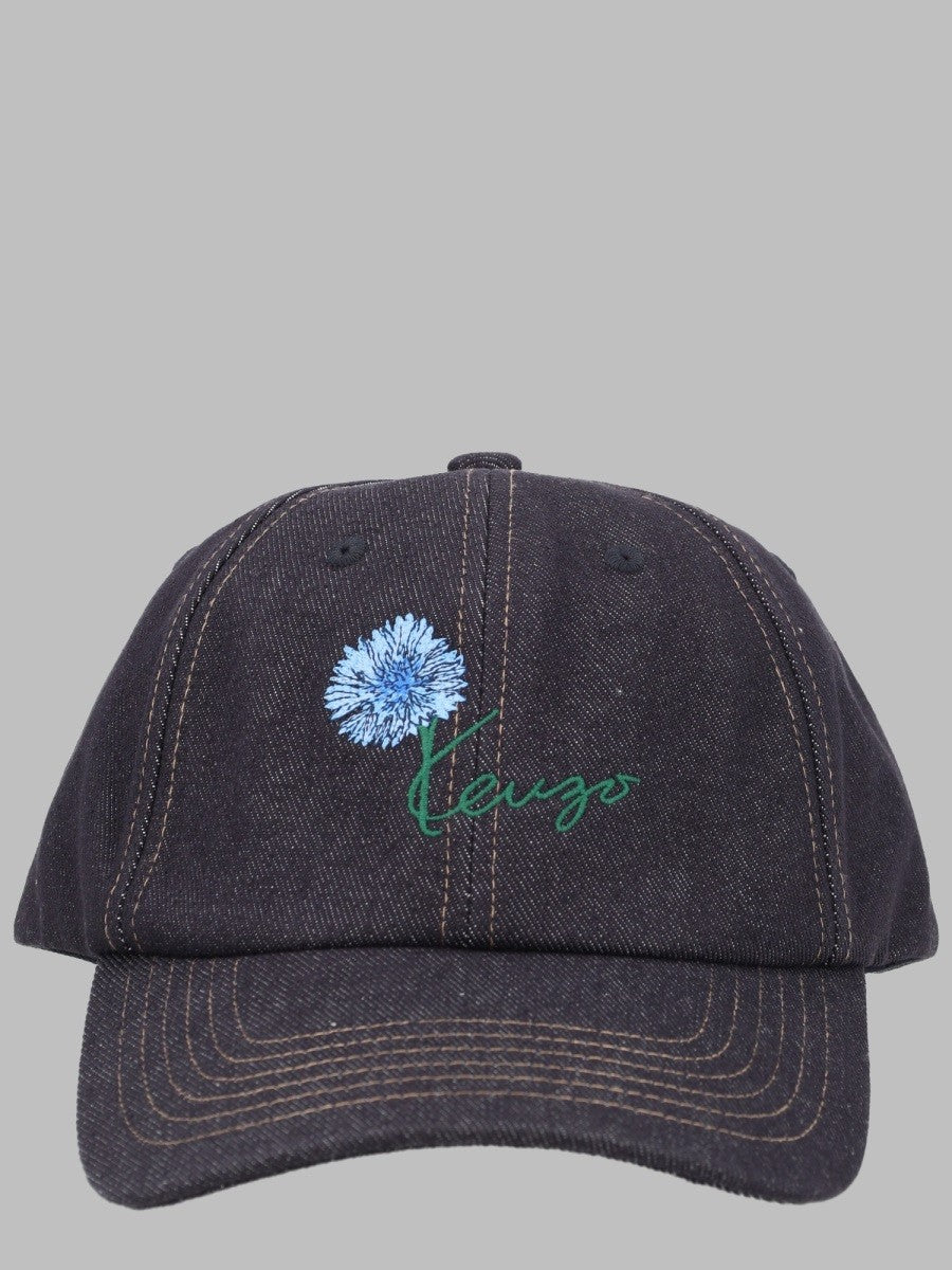 Kenzo Men's Cappello DA Baseball Con Ricamato Blue