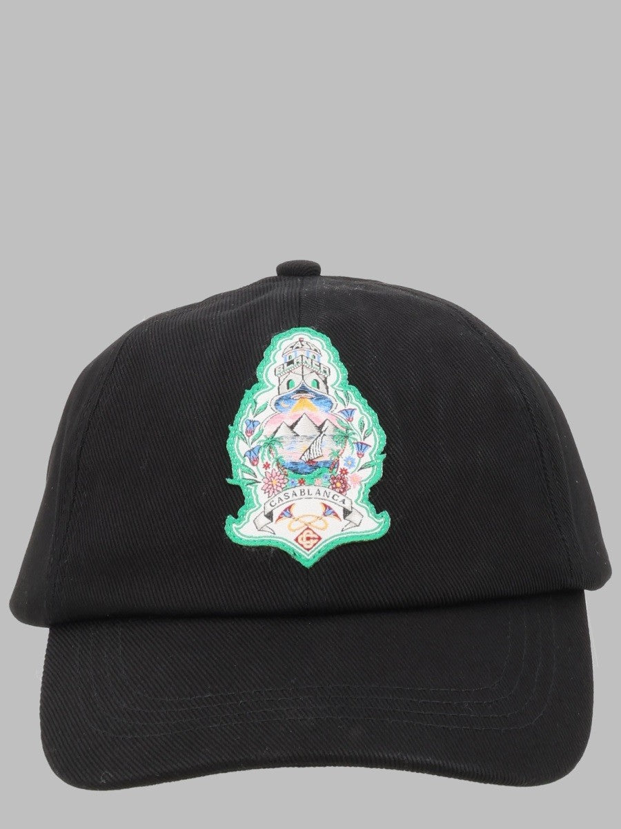 Casablanca Men's Cappello DA Baseball Con Patch Hotel Black