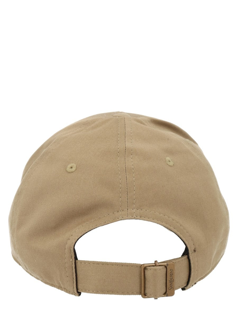 Saint Laurent Women's Cappello DA Baseball Con Patch Beige
