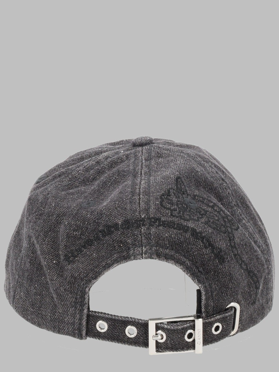 Ganni Women's Cappello Da Baseball Con Ricami Grey