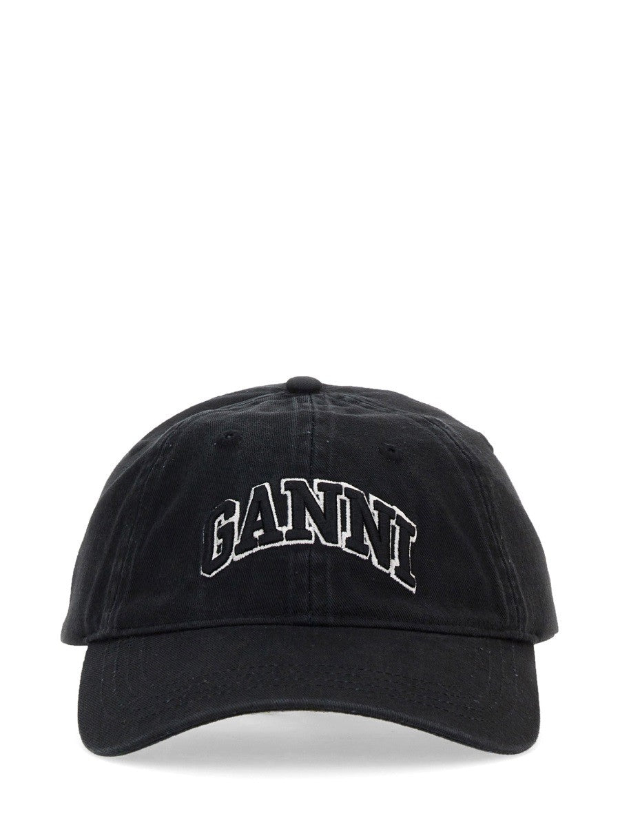 Ganni Women's Canvas Baseball Cap Black