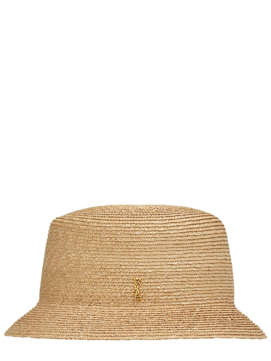 Saint Laurent Women's Cappello Fedora in Paglia Beige