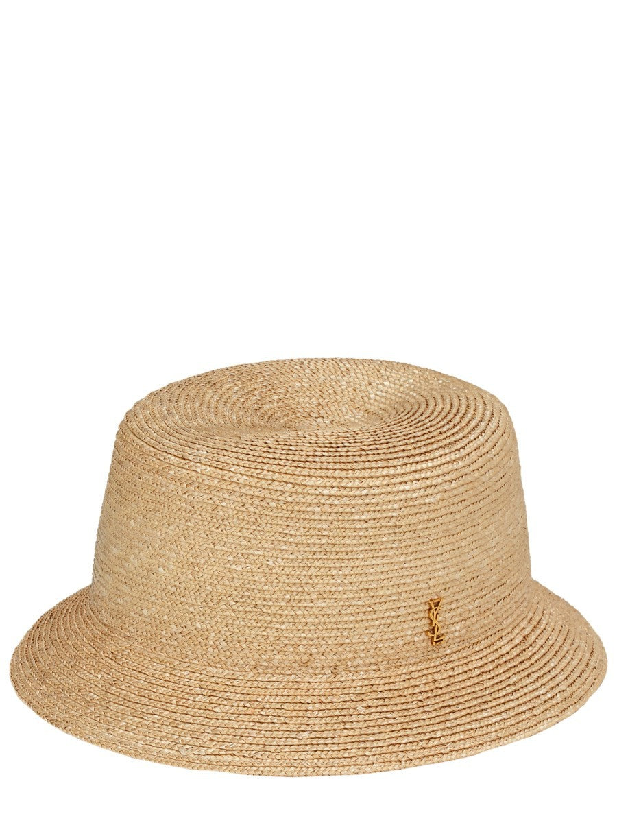 Saint Laurent Women's Cappello Fedora in Paglia Beige