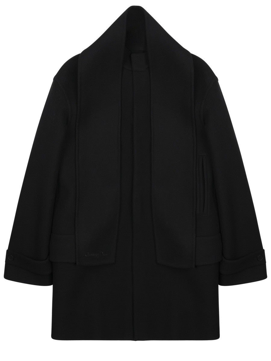 Dior Women's Cappotto Con Sciarpa Black