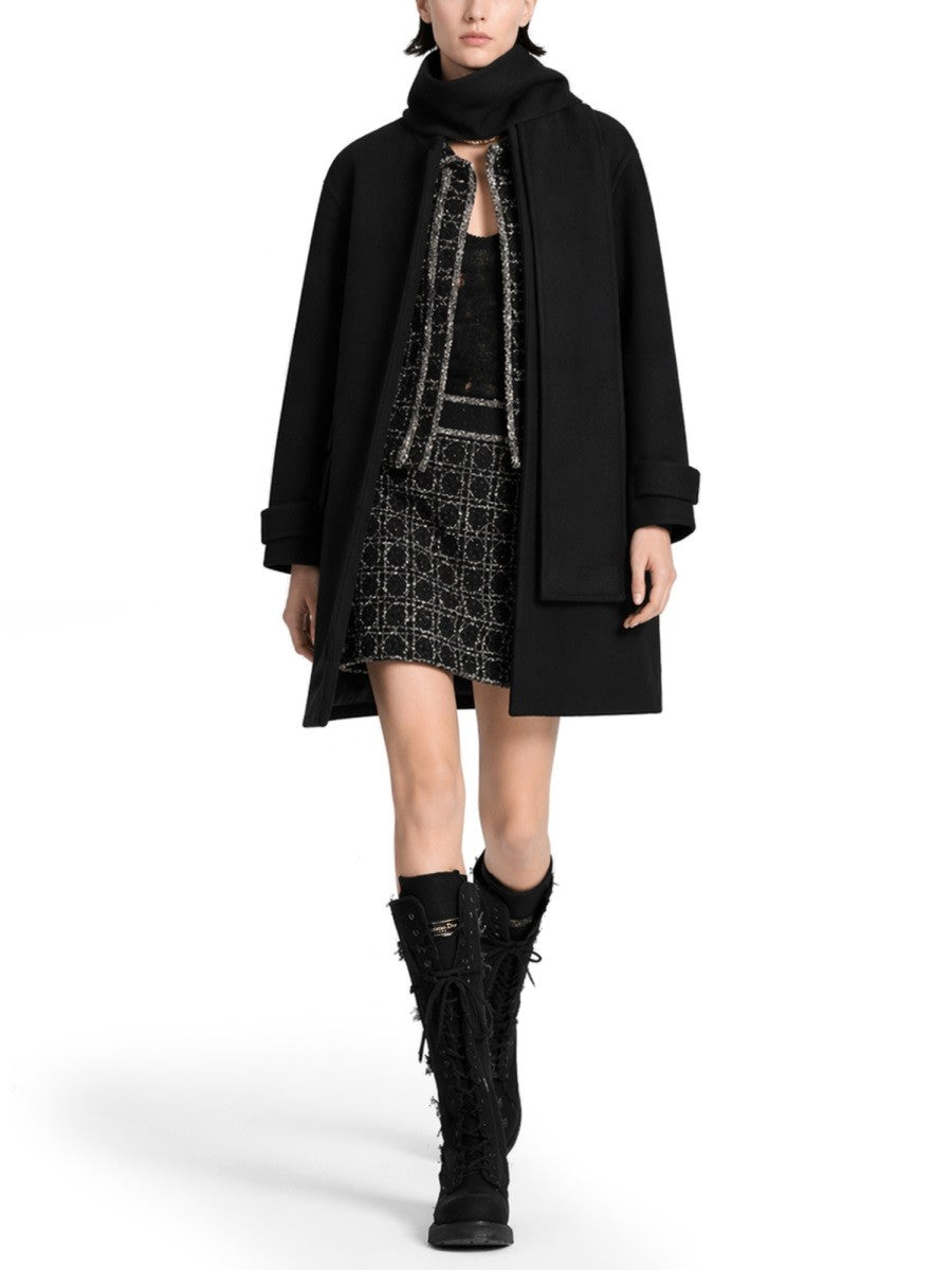 Dior Women's Cappotto Con Sciarpa Black