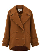Chloé Women's Wool Short Double-Breasted Coat Beige