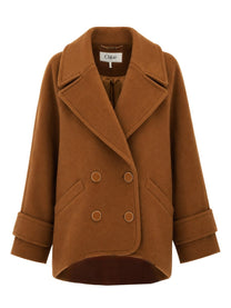 Chloé Women's Cappotto Corto Doppiopetto in Lana Beige