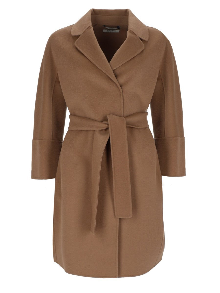 S MAX MARA Women's Wool Double Short Coat Beige