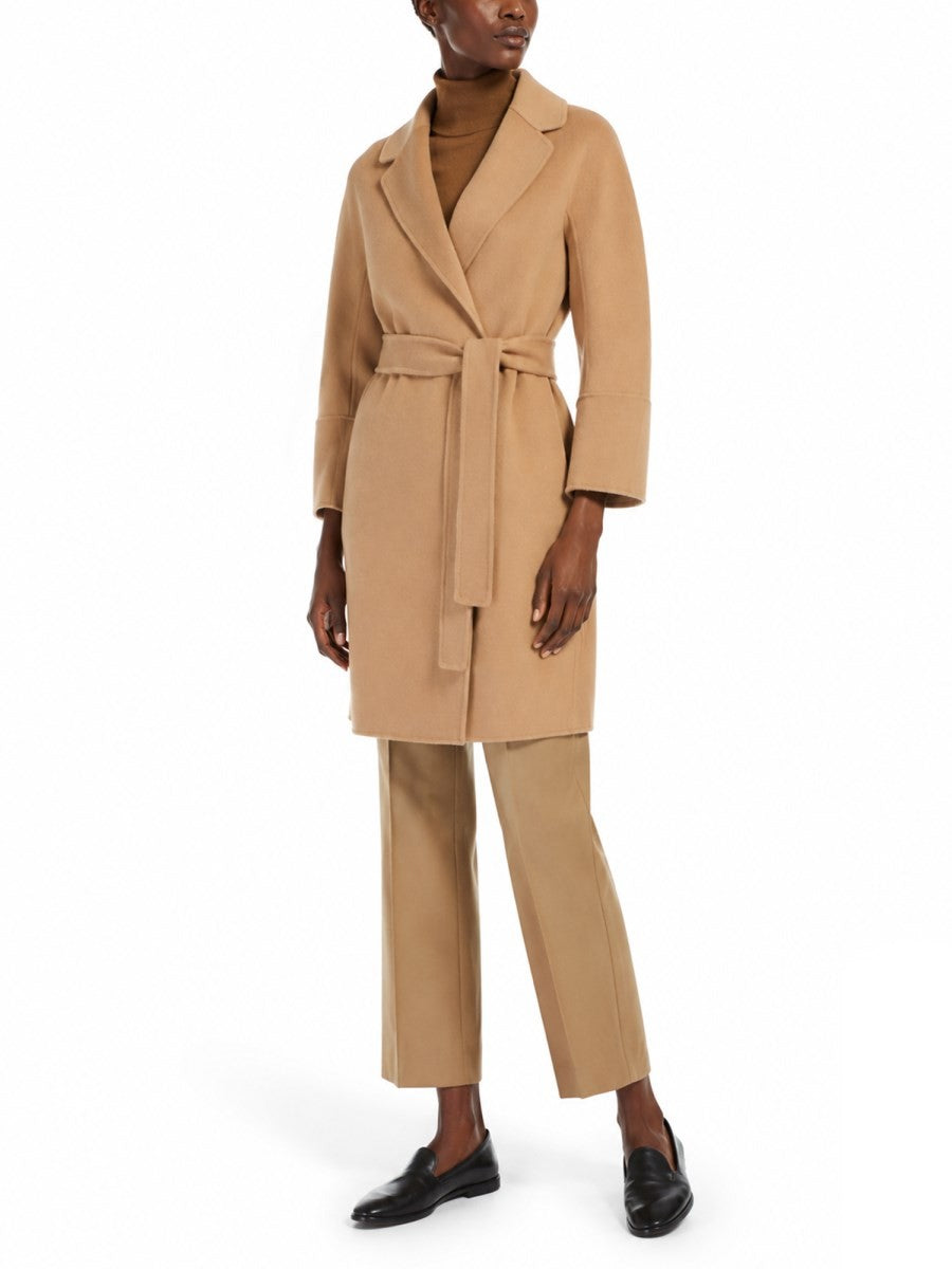 S MAX MARA Women's Wool Double Short Coat Beige, view 2