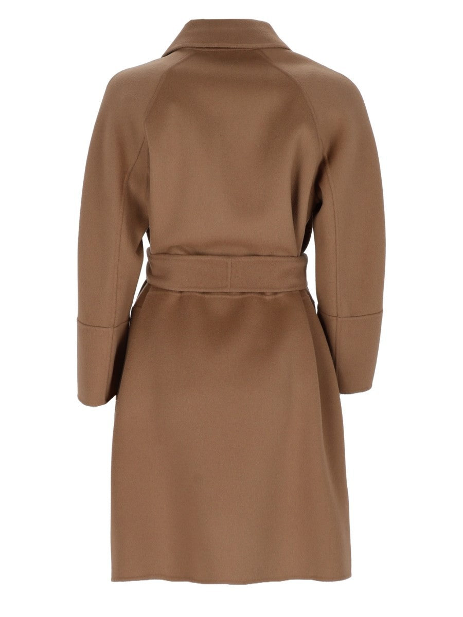 S MAX MARA Women's Wool Double Short Coat Beige, view 3