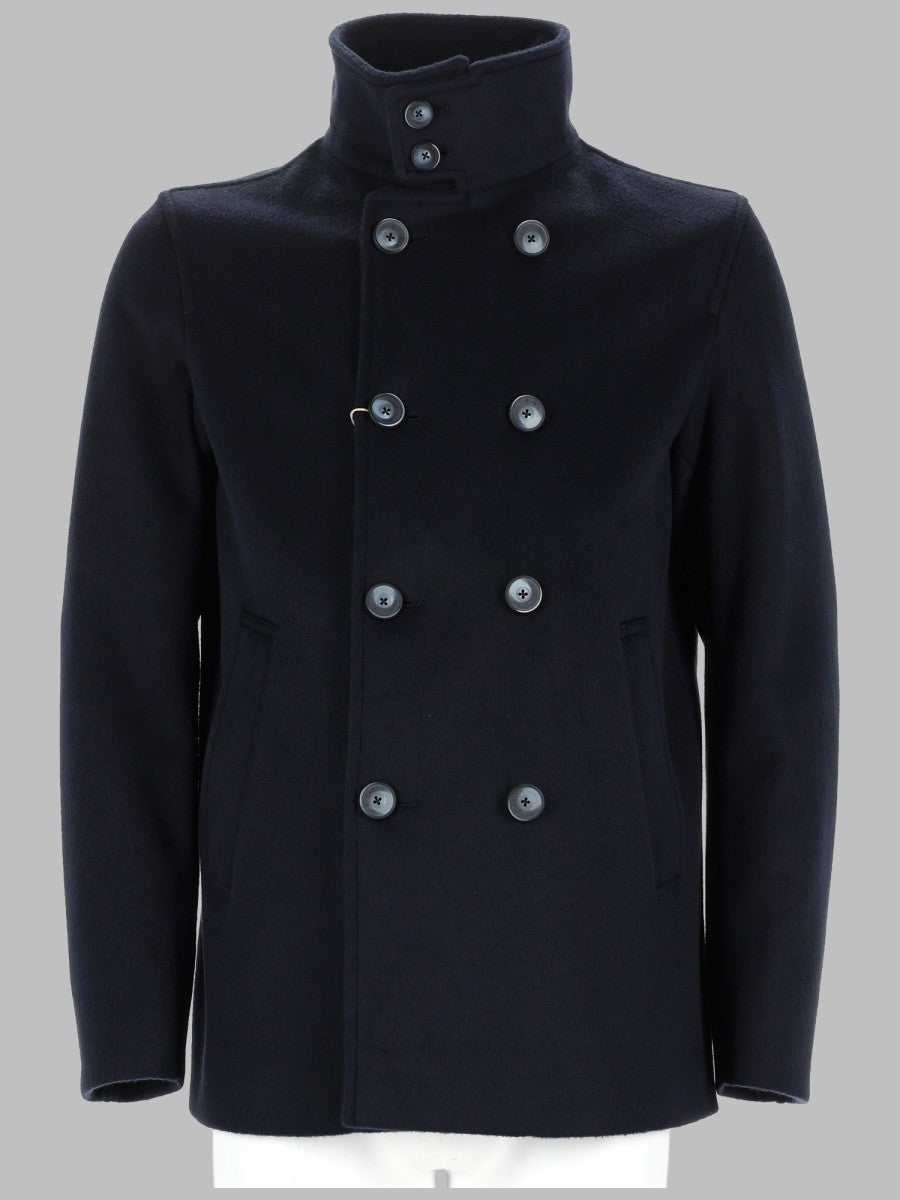 Herno Men's Cappotto Doppiopetto Con Collo Alto Blue