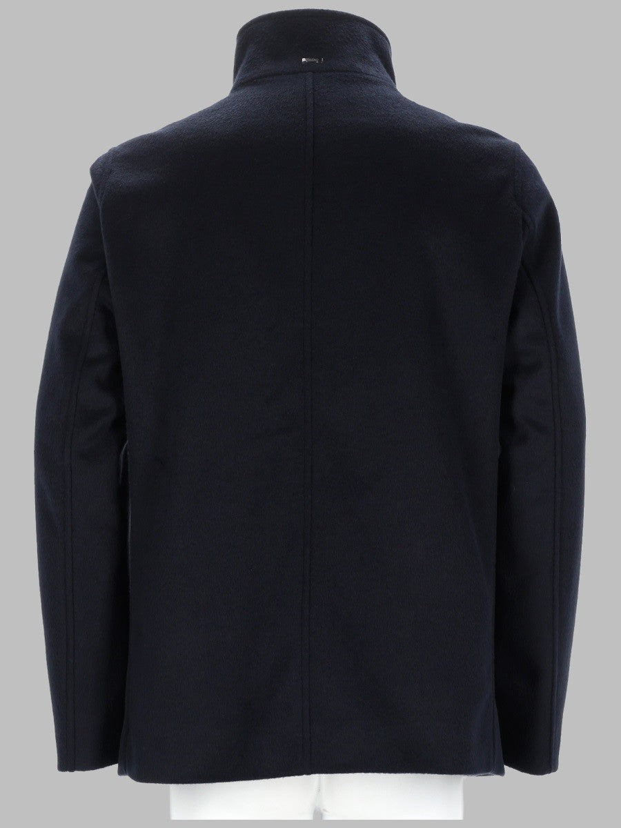 Herno Men's Cappotto Doppiopetto Con Collo Alto Blue