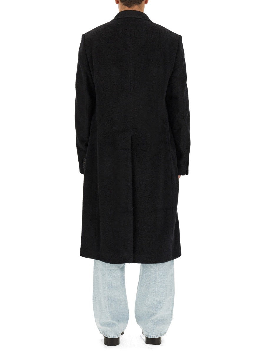 Our Legacy Men's Double-Breasted Whale Coat Black, view 3