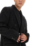 Our Legacy Men's Double-Breasted Whale Coat Black, view 4