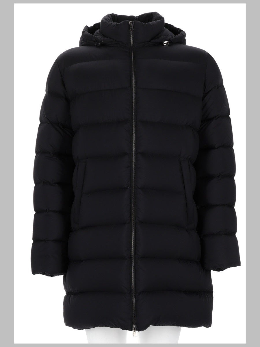 Herno Men's Cappotto Imbottito Con Cappuccio Black