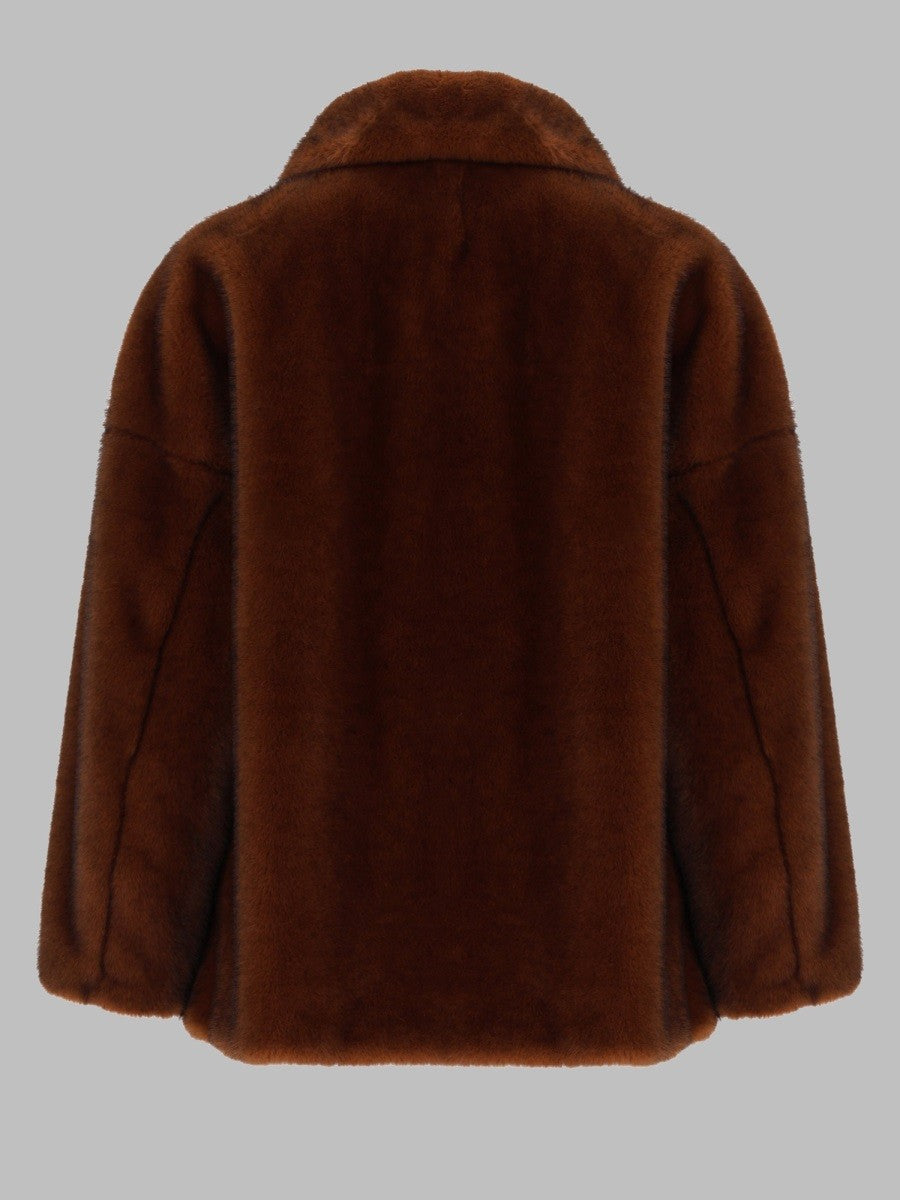 Herno Women's Cappotto in Eco Pelliccia Brown