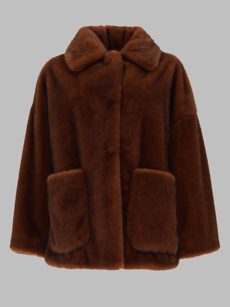 Herno Women's Cappotto in Eco Pelliccia Brown