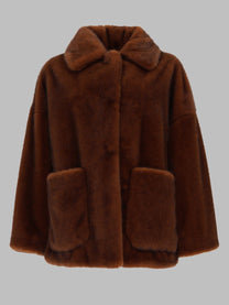Herno Women's Cappotto in Eco Pelliccia Brown