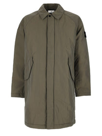 Stone Island Men's Micro Twill Long Coat Grey