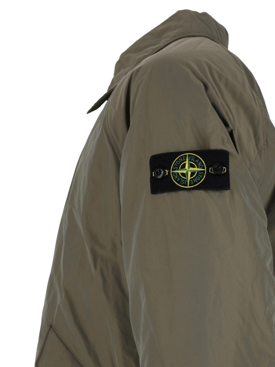Stone Island Men's Micro Twill Long Coat Grey, view 3