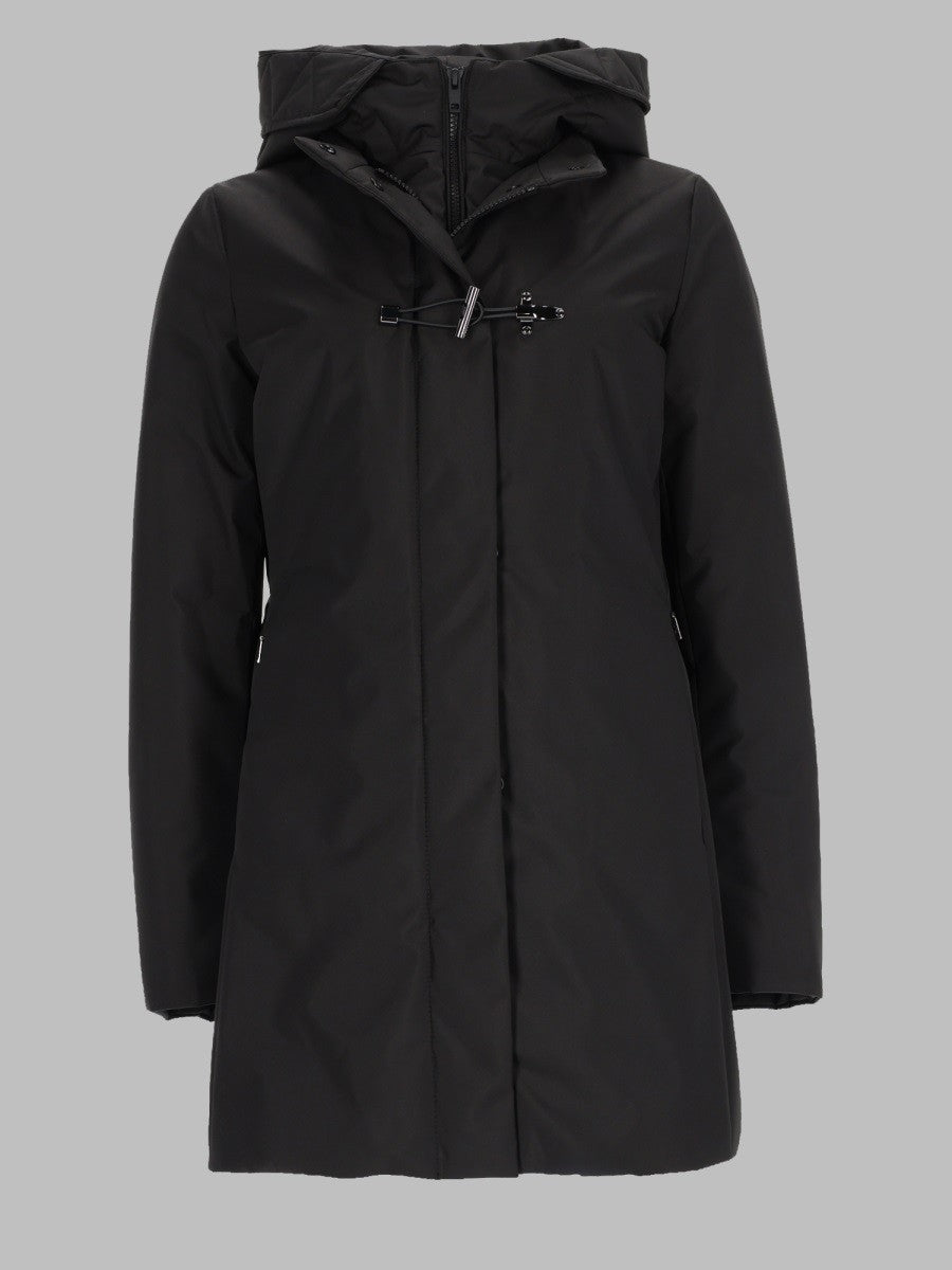 Fay Women's Cappotto Parka Con Cappuccio Black