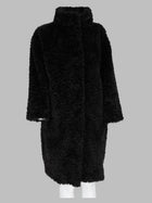 Herno Women's Faux Fur Teddy Curly Coat Black