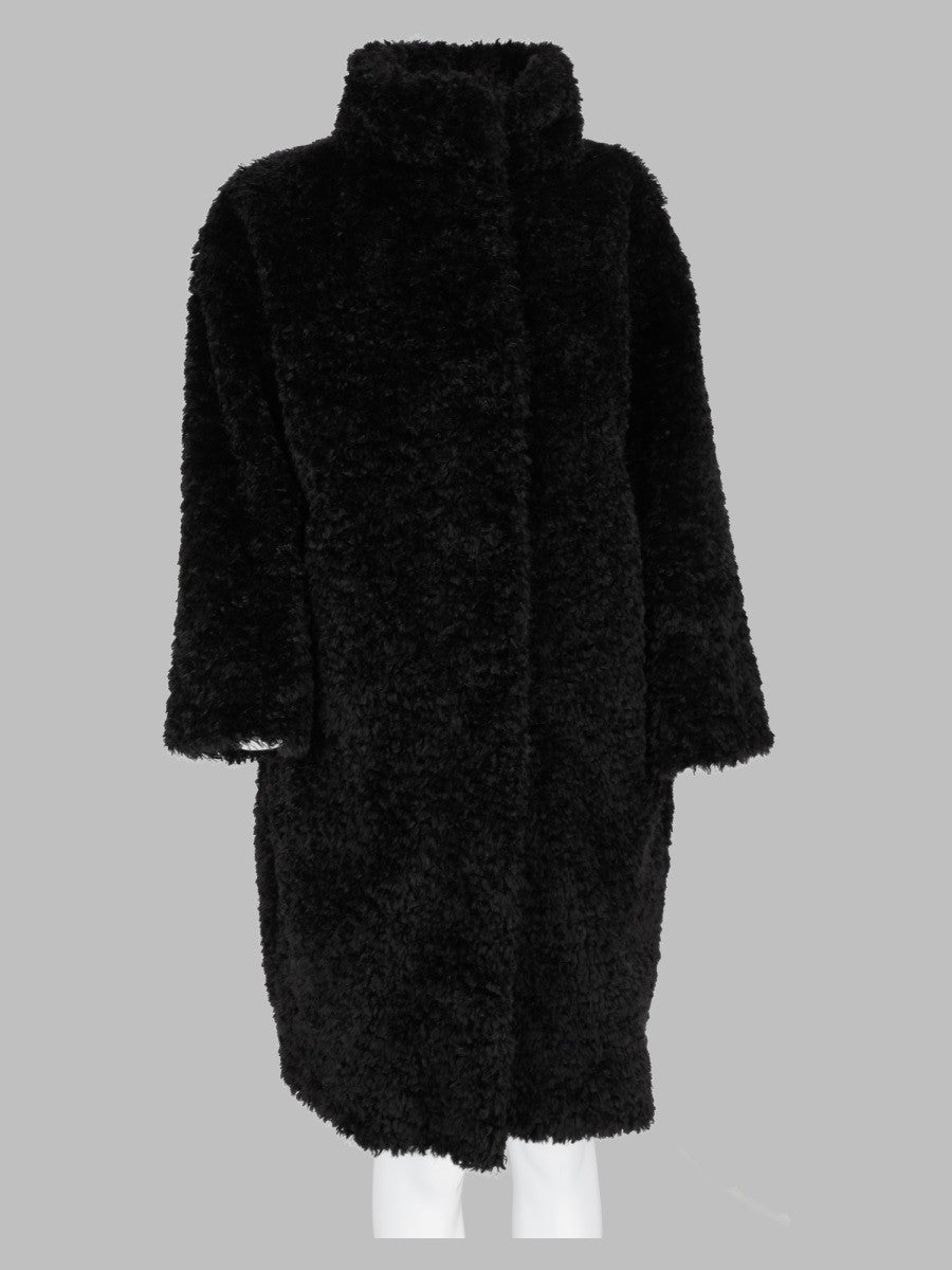 Herno Women's Faux Fur Teddy Curly Coat Black