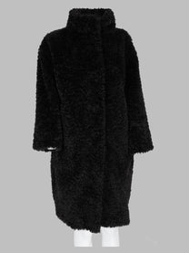 Herno Women's Faux Fur Teddy Curly Coat Black
