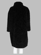 Herno Women's Faux Fur Teddy Curly Coat Black, view 2