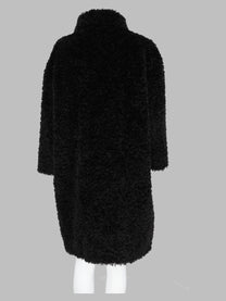 Herno Women's Faux Fur Teddy Curly Coat Black, view 2