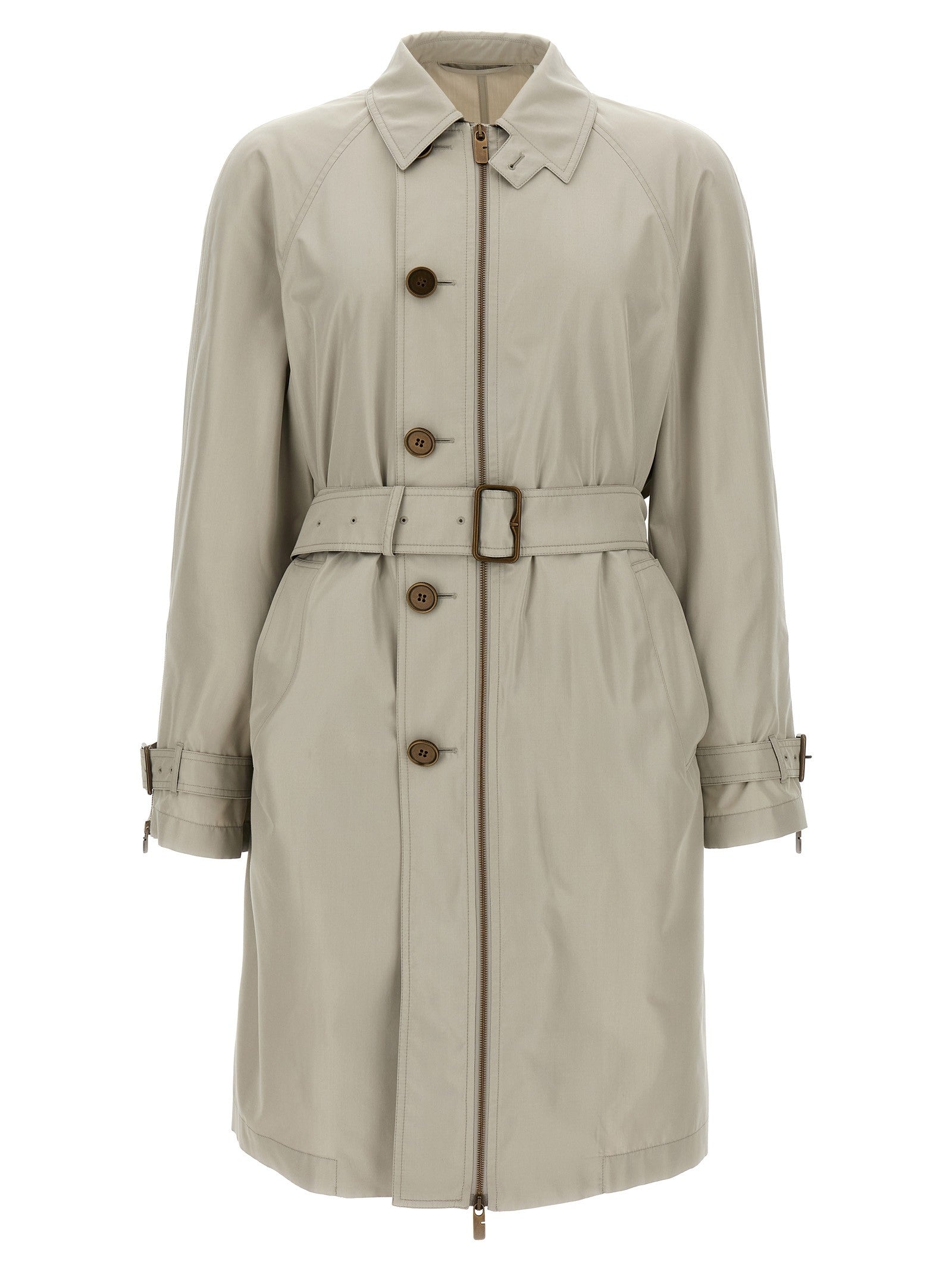 Burberry Car Coat Silk Grey