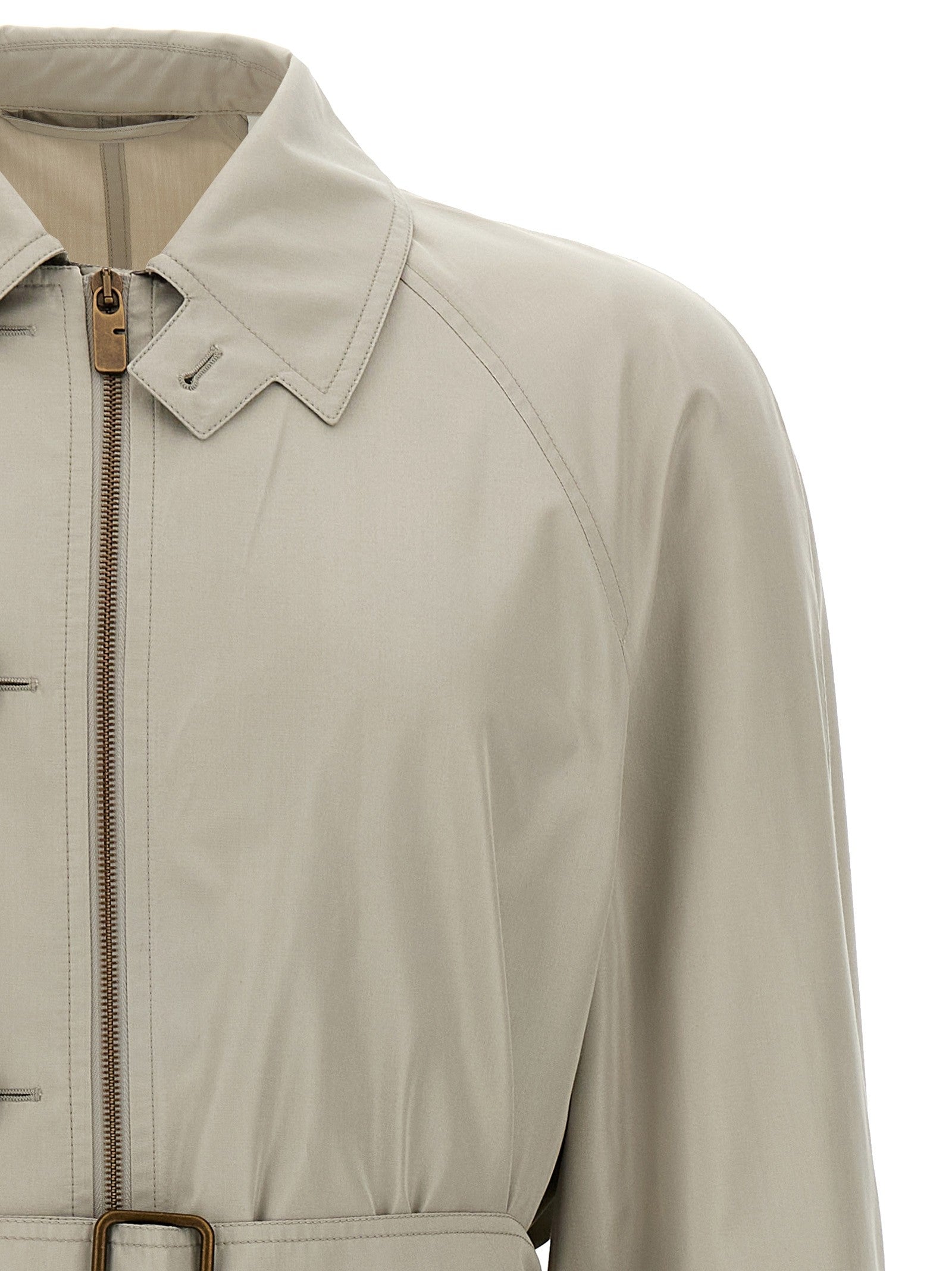 Burberry Car Coat Silk Grey