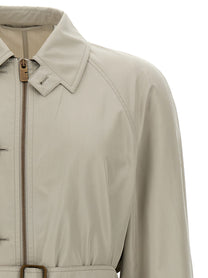 Burberry Car Coat Silk Grey