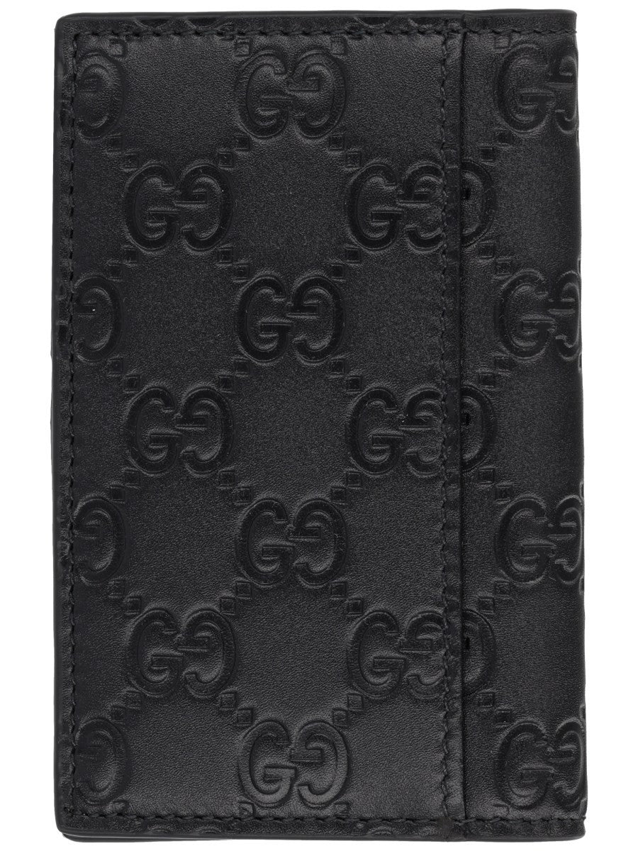 Gucci Men's Card Holder GG Emblem Black