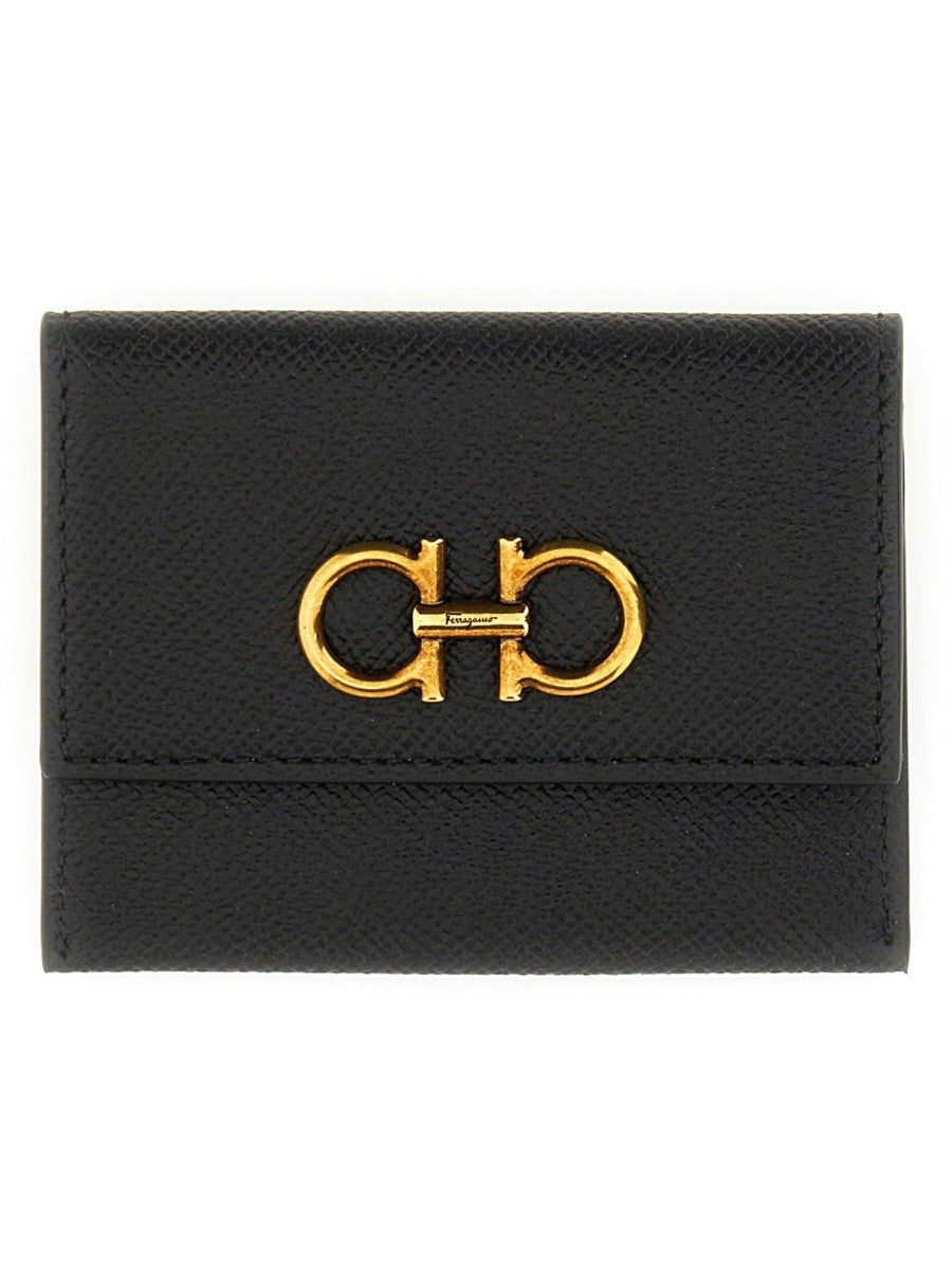 Ferragamo Women's Card Holder Hooks Black