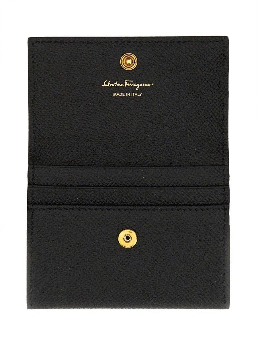 Ferragamo Women's Card Holder Hooks Black