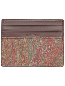 Etro Women's Card Holder Paisley Brown