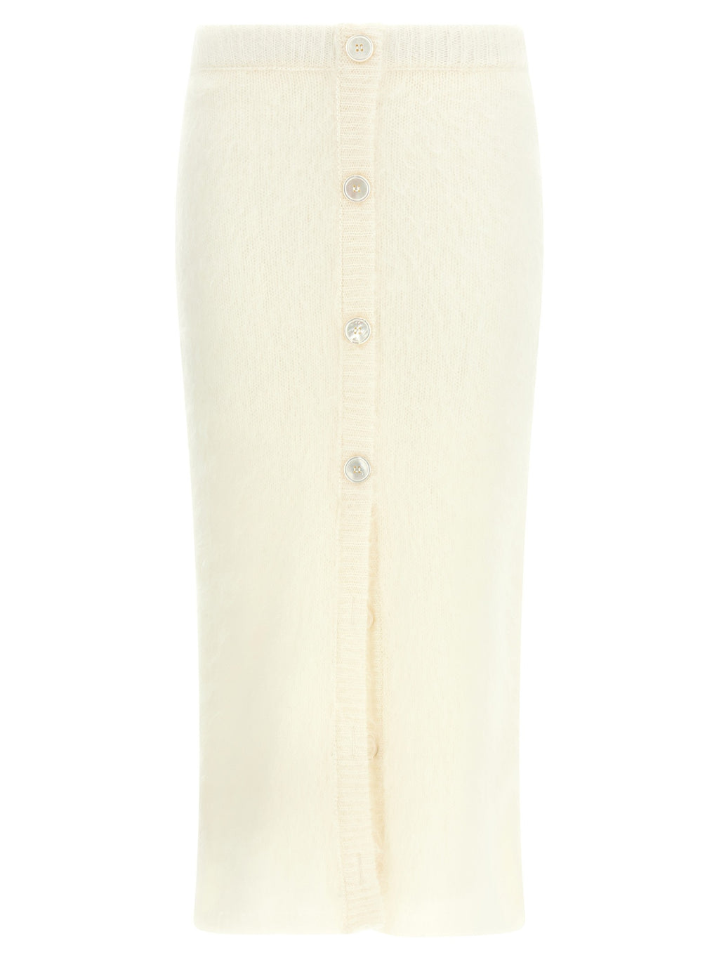 Alessandra Rich Carded Mohair Skirt White