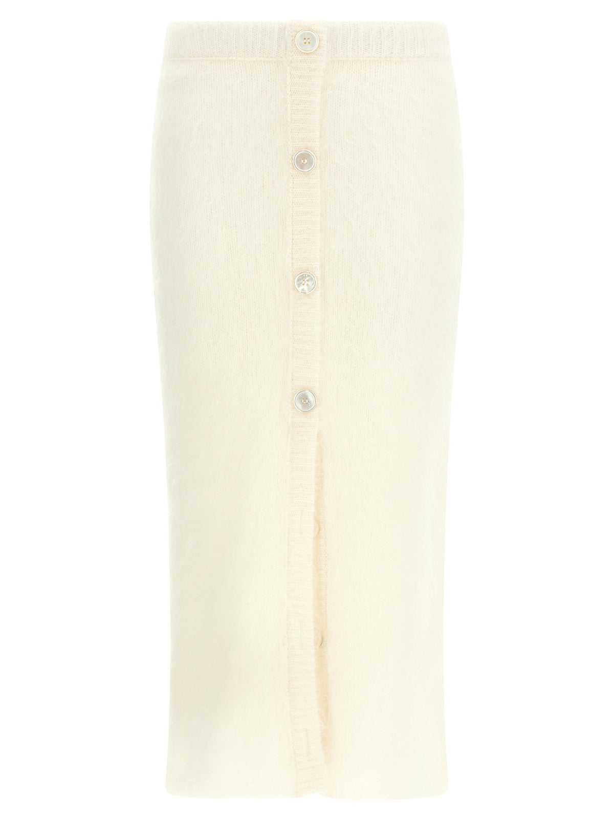 Alessandra Rich Carded Mohair Skirt White