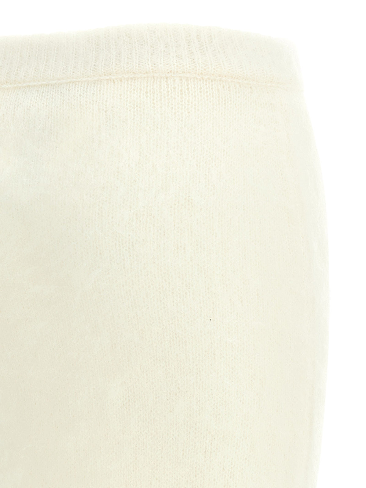 Alessandra Rich Carded Mohair Skirt White