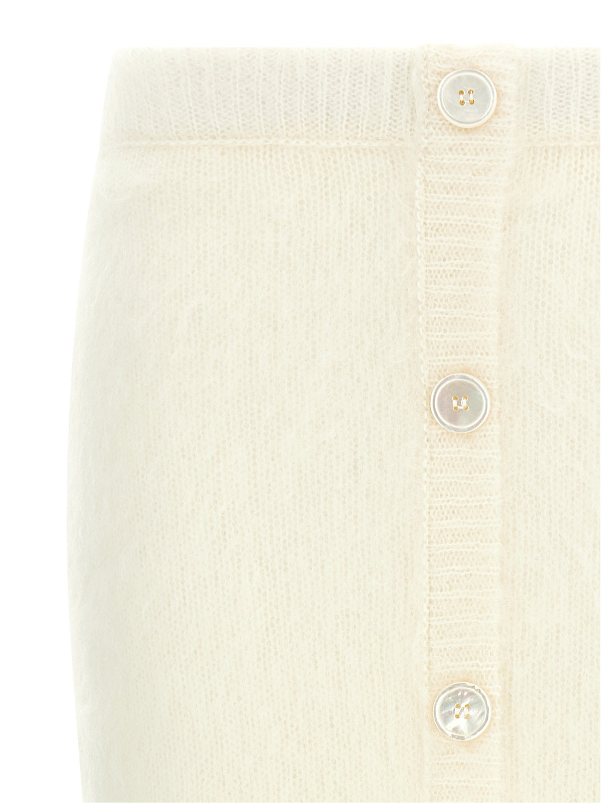 Alessandra Rich Carded Mohair Skirt White